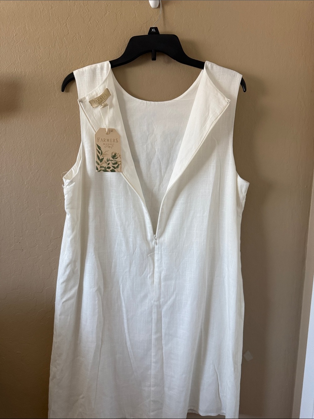 Farmers Market Floral Linen Blend Shift Dress White Size Large NWT - Picture 17 of 17